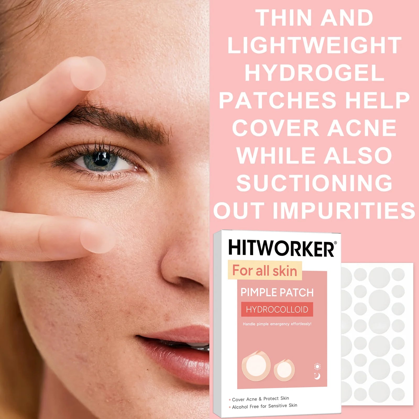 228/372pcs acne patches. Suitable for all kinds of light skin color, 24-hour protection, invisible coverage, non irritating, tea Oasis Select