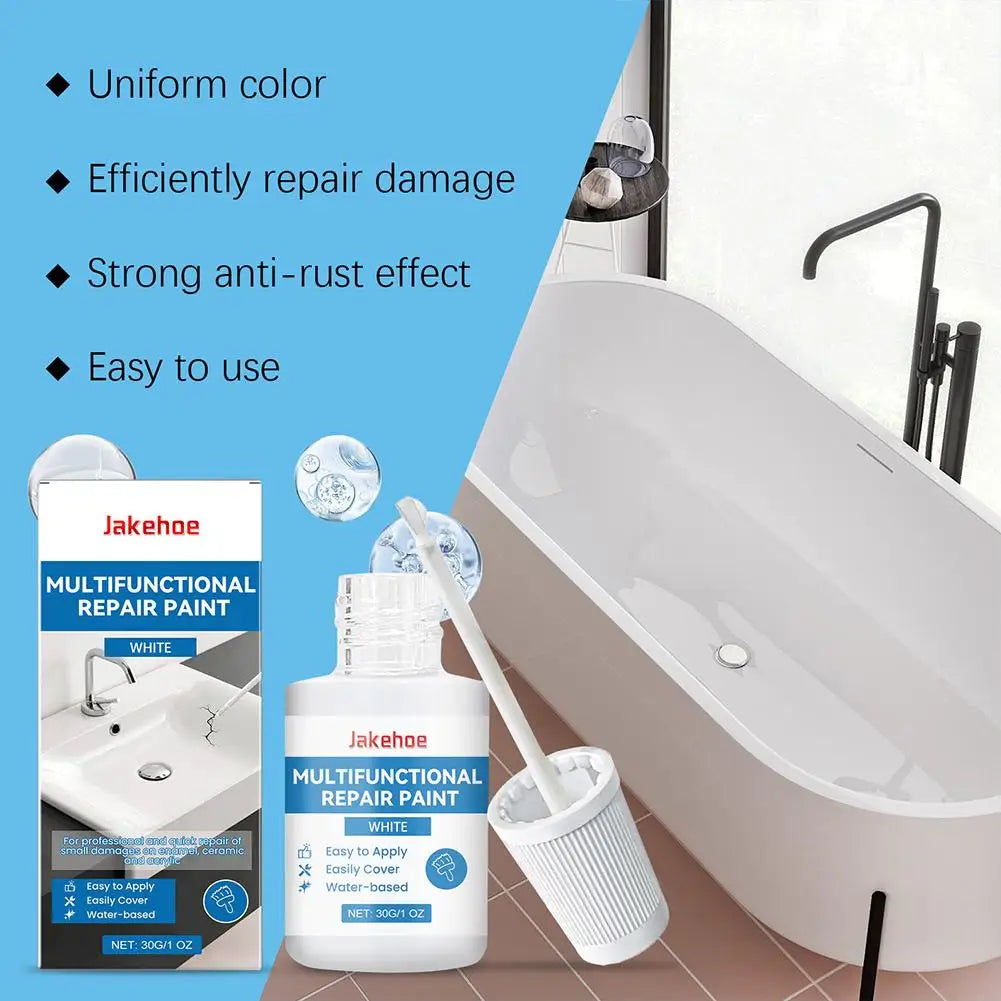 Multi-Purpose Repair Paint - Waterproof for Bathroom Wall Repair Scratch Cover Shine Restoration Easy To Use, Durable Finish Oasis Select