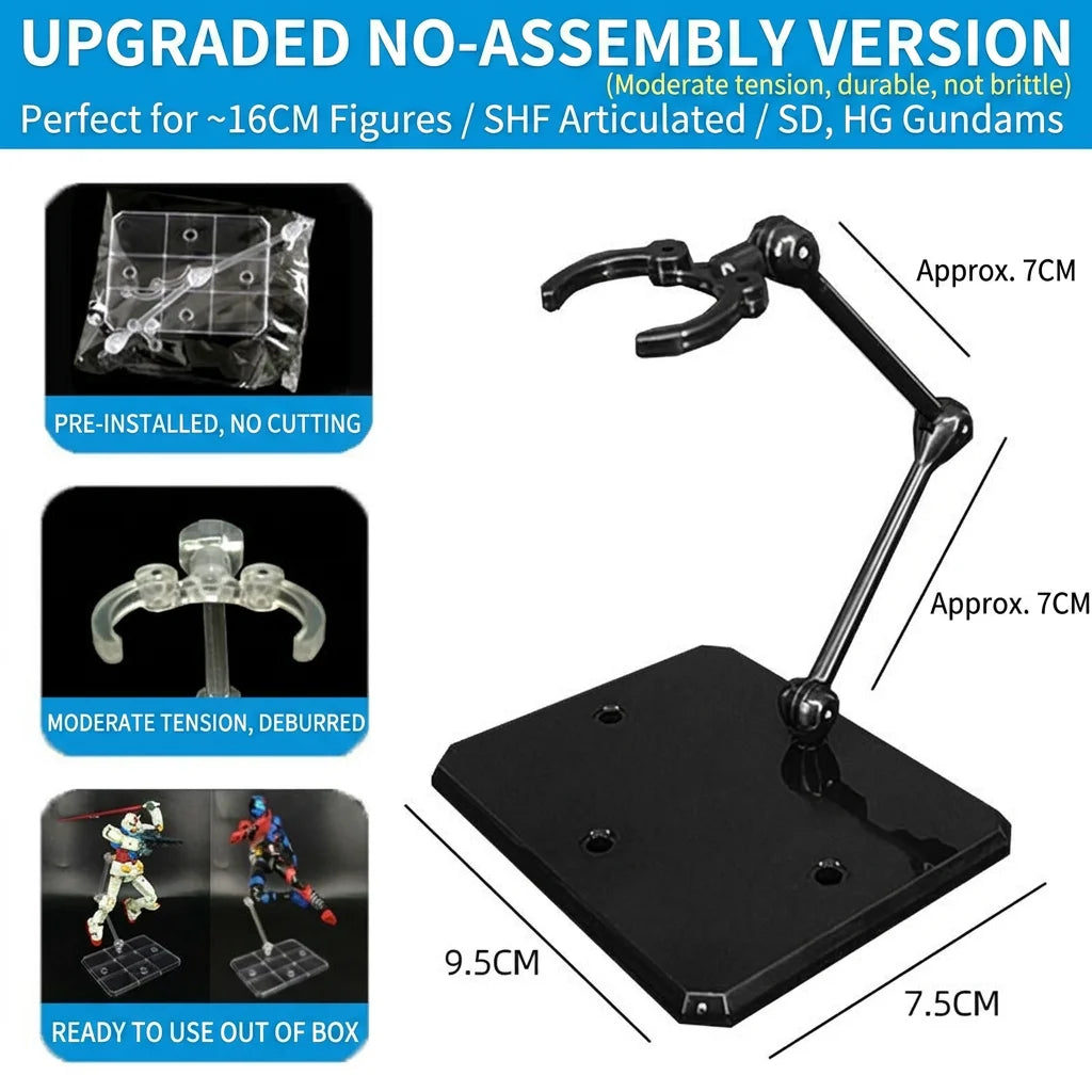 Acrylic Clear Action Figure Display Stand | Adjustable Clip Base