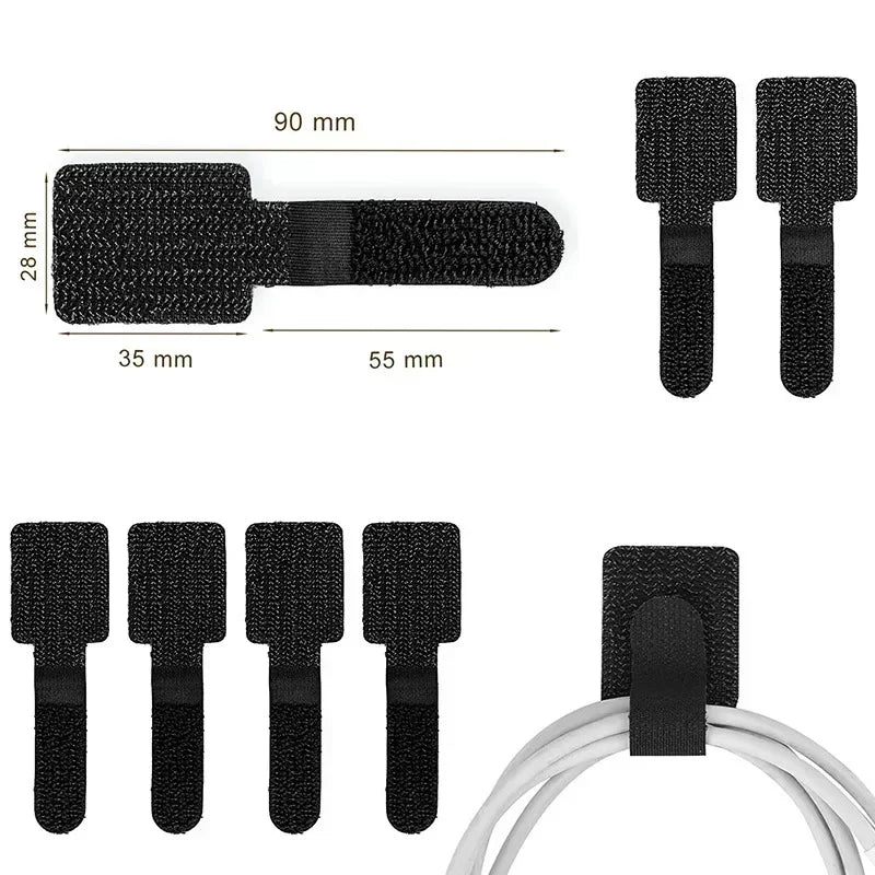 Reusable Cable Organizer Desk Wire Winder Cable Tie Organizer Self Adhesive Cord Rope Holders Cord Protection Straps Oasis Select