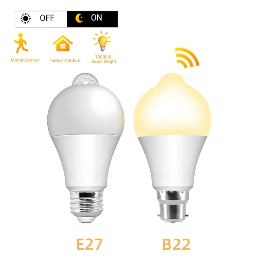 PIR Motion Sensor LED Bulb E27 B22 12W–20W Auto On/Off Motion Sensor LED Bulb Oasis Select