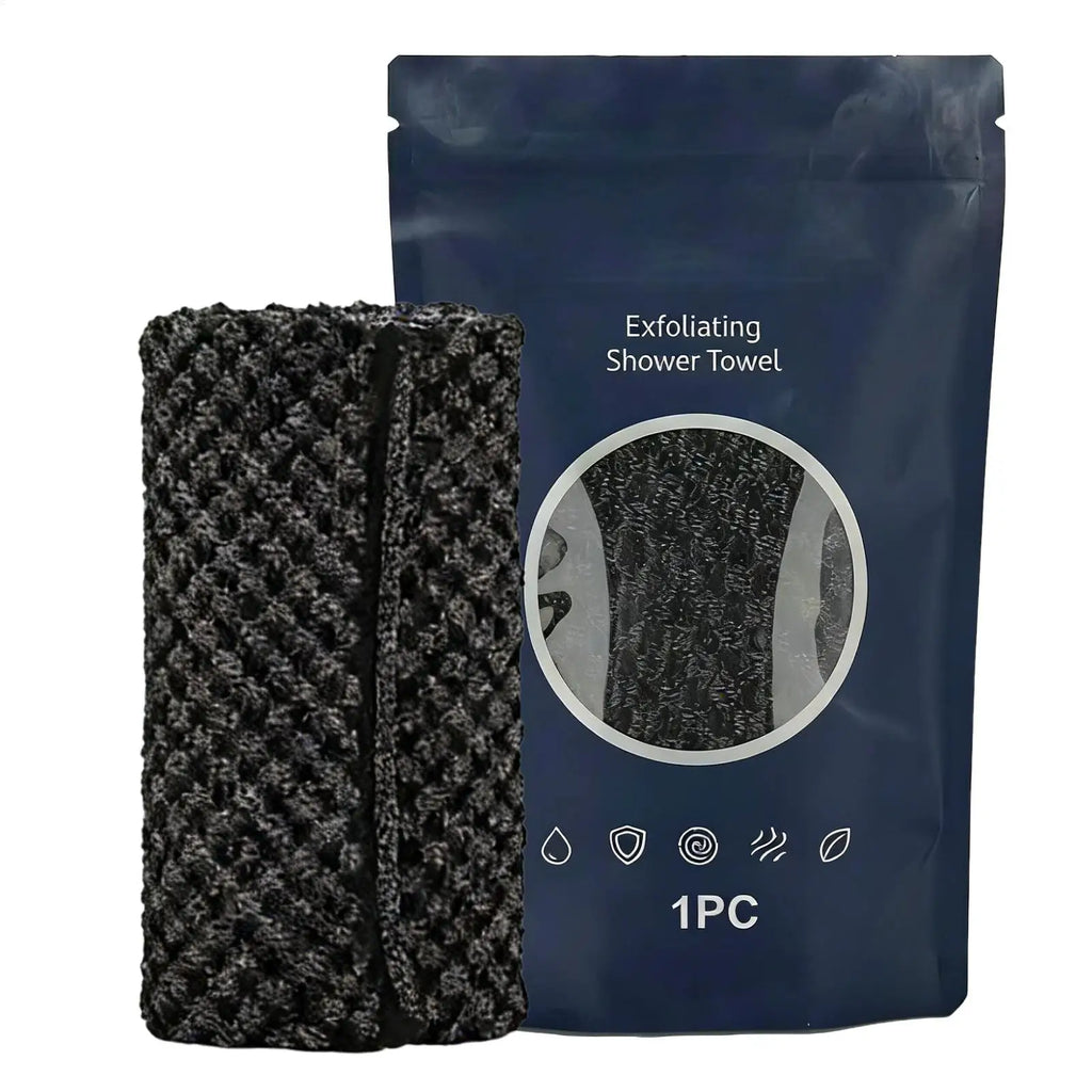 Scrub Towels Deep Cleansing Exfoliating Bath Towel - Long Handle Back Scrubber Body Washcloth for Shower Reusable Scrub Brush Oasis Select