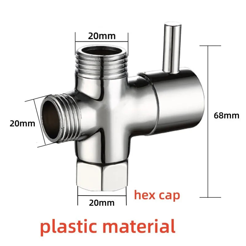 New T-Adapter 3 Ways Valve For Diverter Bath Toilet Bidet Sprayer Shower Head Converter Kitchen Equipment Sink Accessories Oasis Select plastic hex cap