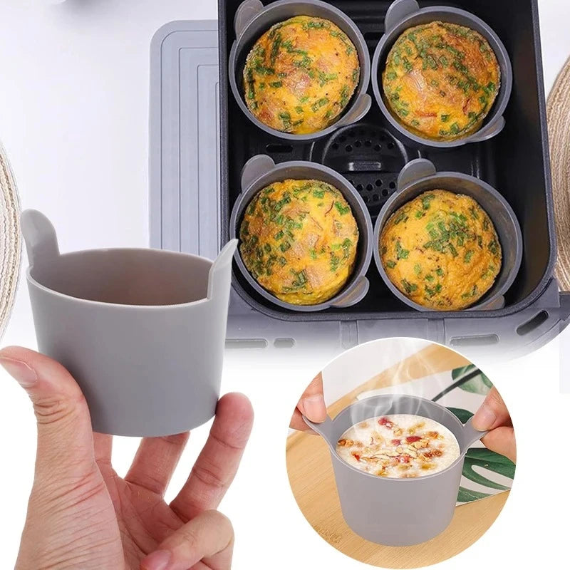 4-Pack Silicone Egg Poacher Cups for Air Fryer & Baking Silicone Baking Molds Oasis Select