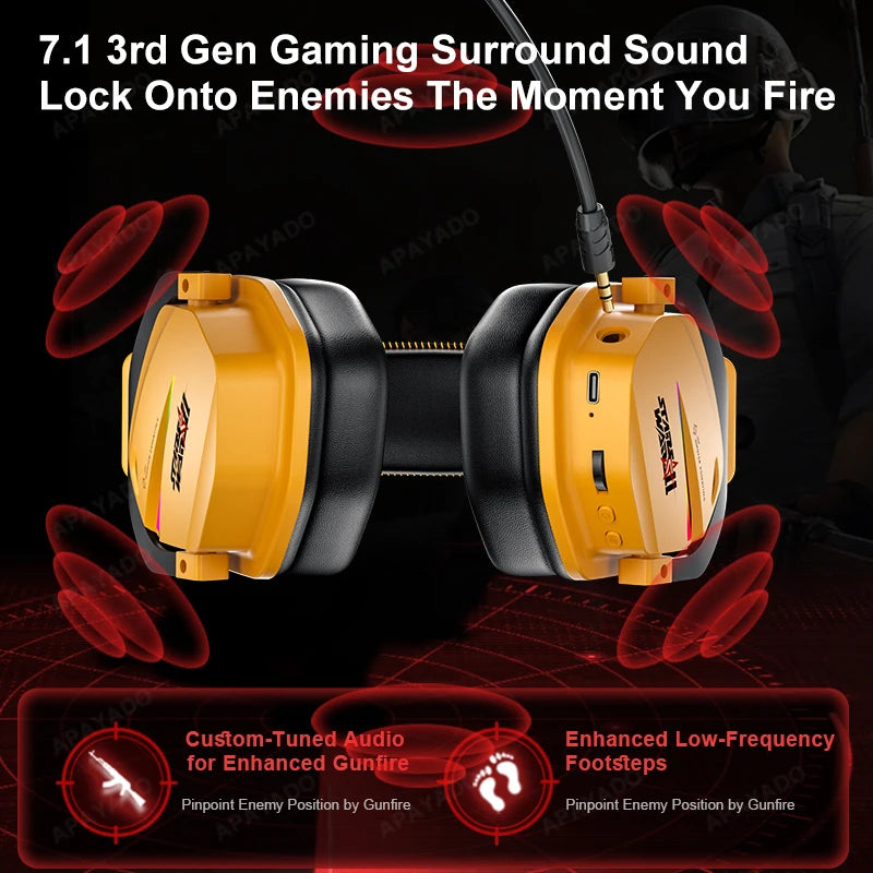 TAIDU THS326 Armor Gaming Headset 4 Mode 2.4G BT5.4 Wired 7.1 Surround Sound 50mm Driver 1000mAh Battery ENC Mic RGB Light Oasis Select