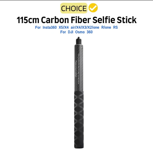 115cm Carbon Fiber Invisible Selfie Stick | Insta360 X5/X4/X3 & GoPro Camera Extension Pole Oasis Select 115CM CF