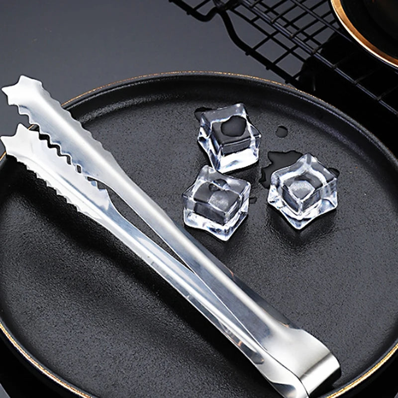 Stainless Steel BBQ Tongs | Non-Slip Toothed Grilling Clamp