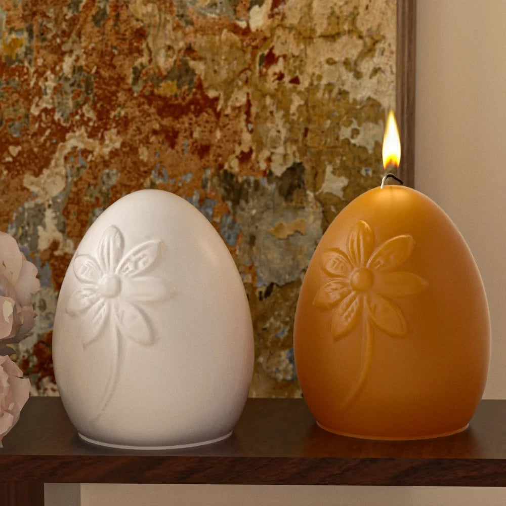 DIY Creative Flower Relief Easter Egg Silicone Mold Aroma Candle Plaster Resin Ornaments Mould Easter Home Decoration Oasis Select