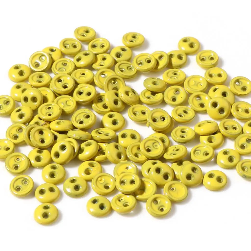 50pcs Mini Round Sewing Buttons 3/4/5mm – 2-Hole DIY Craft Sewing Buttons Oasis Select yellow-5mm