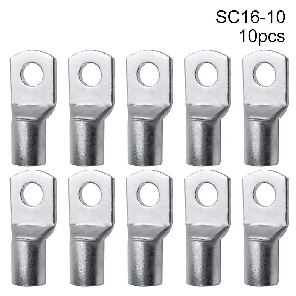 10Pcs 16-35mm2 6mm 8mm 10mm Cable Connector Kit SC Type Wire Nose Terminal Crimp SC16-6 SC25-6 SC35-6 Bolt Hole Tinned Lugs Ring Oasis Select 10pcs SC16-10