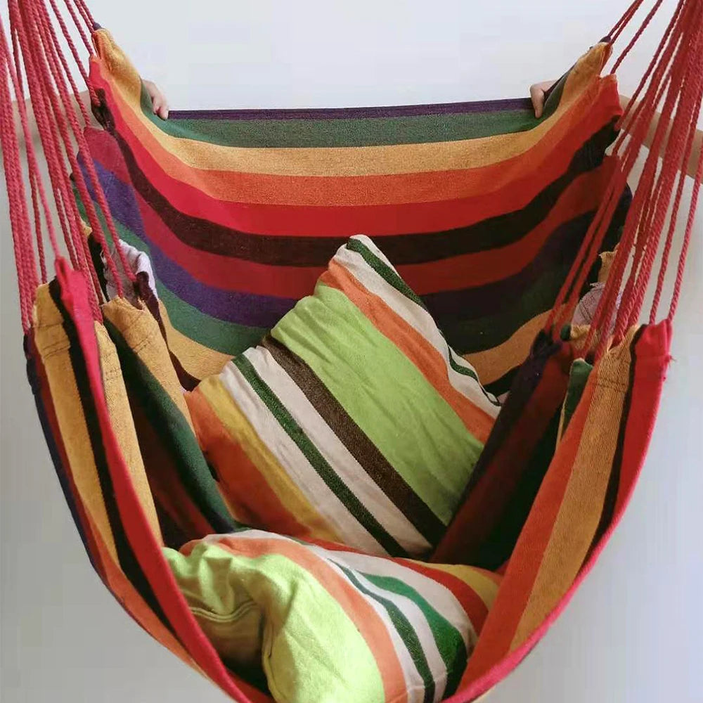 Outdoor Indoor Camping Rope Bed Home Garden Hanging Chair Fabric 120KG Hanging Hammock Hammock Chair Hammock Swings Swing Seat Oasis Select