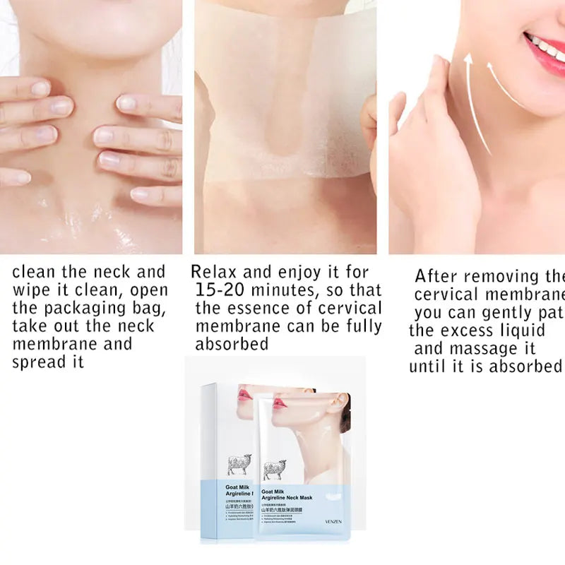 BIOAOUA Goat Milk Collagen Neck Mask 10-Pack Anti-Wrinkle Neck Sheet Mask Oasis Select