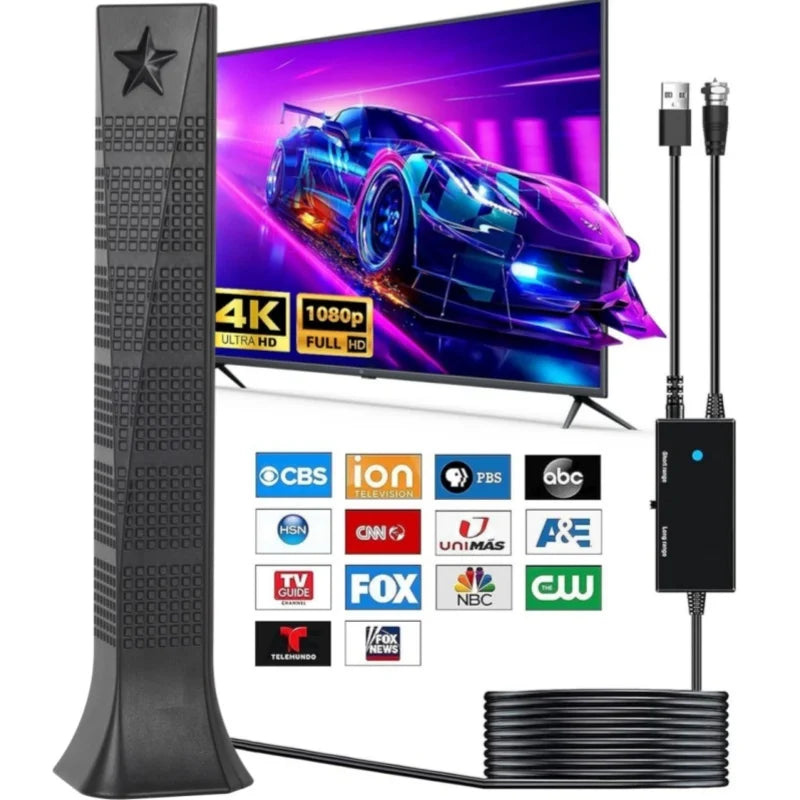 Pentagram Digital Tower ATSC HD TV Antenna DTMB 5m 166ft Indoor Outdoor Dual Use Terrestrial Wave Stable Signal Oasis Select black