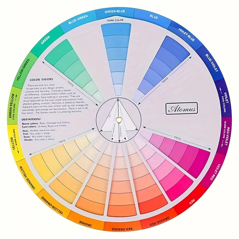 1pc International Standard Color Gradient Wheel,Creative Color Wheel and Mixing Chart -Art Teaching Tool with Color Theory Guide Oasis Select 1pc