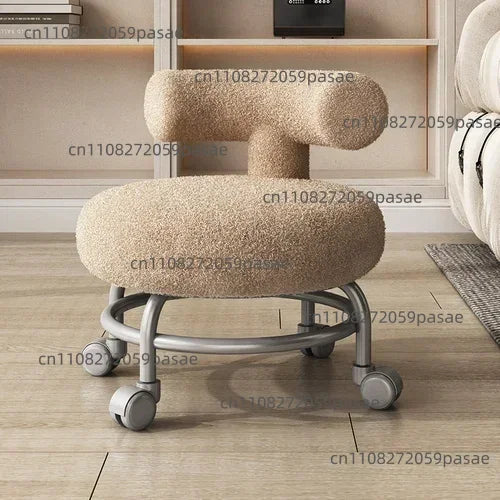 Professional Barber Chairs For Hairdressing, Household Pulley Low Stool With Baby, Lamb Wool Roller Low Stool Oasis Select H