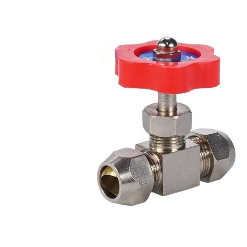 Pneumatic Copper Tube Needle Globe Valve Metal High Pressure 6 8 10 12mm Inner Diameter 1/8 1/4 "plastic Handle Nickel Plated Oasis Select