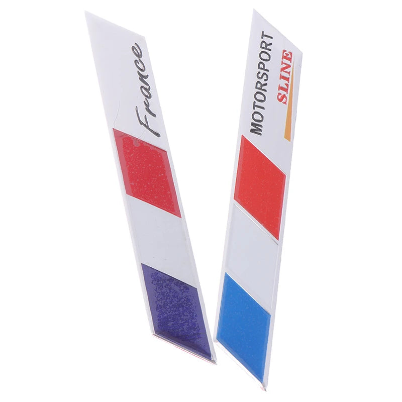 1Pc French flag logo emblem alloy badge car motorcycle decor stickers Oasis Select