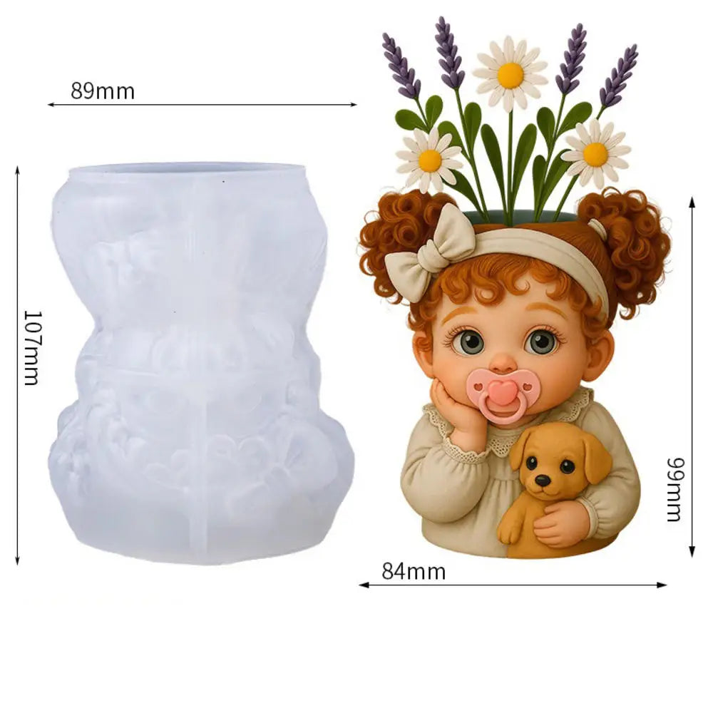 Squirrel Flower Pot Silicone Mold DIY Squirrel Candle Holder Mold Plaster Candle Jar Molds Concrete Vase Resin Pen Holder Mould Oasis Select F