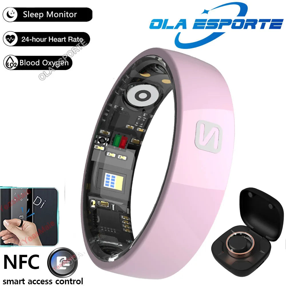 Smart NFC Ceramic Ring – Sleep, Heart Rate & SpO2 Tracker
