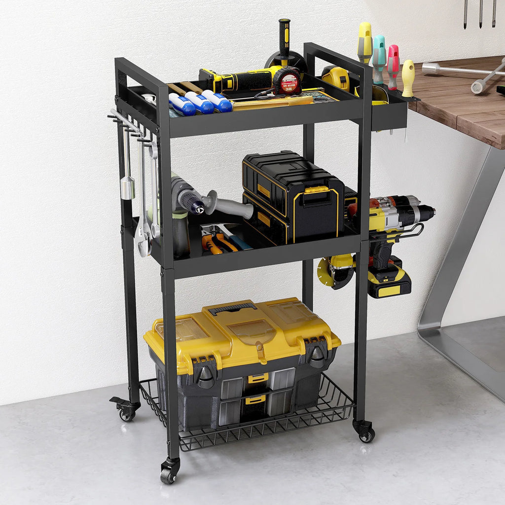 Floor tool storage rack wrought iron hand drill screwdriver tool holder mobile charging drill storage rack Oasis Select
