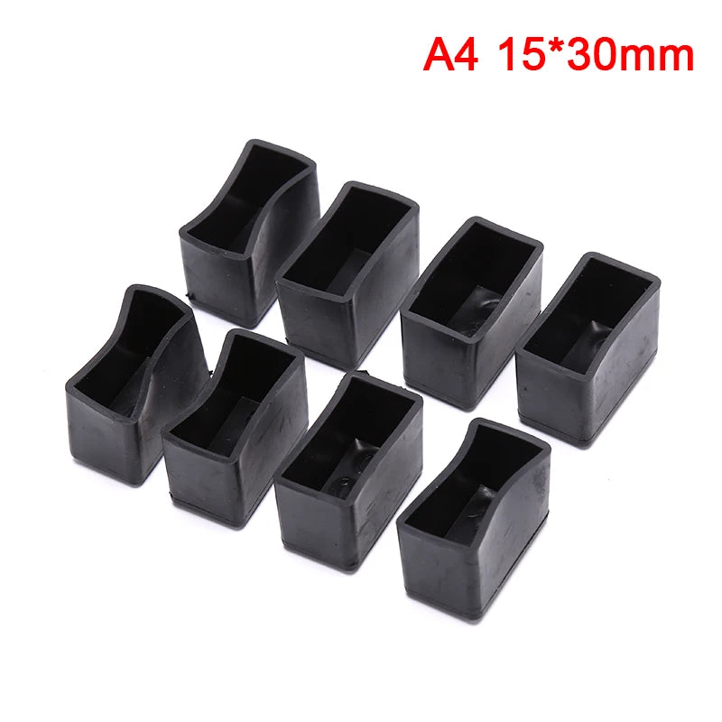 8pcs Rectangle Silicone Chair Leg Caps Non-slip Table Foot Cover Socks Protector Oasis Select 1.5x3cm