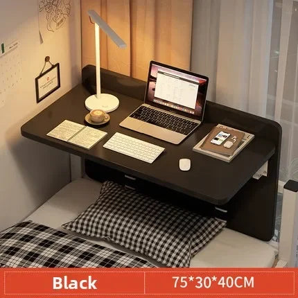 Multi-functional Household GoodsComputer Desk Simple Table Dormitory Suspended Foldable Desk Bunk Artifact Oasis Select Black 75 30cm
