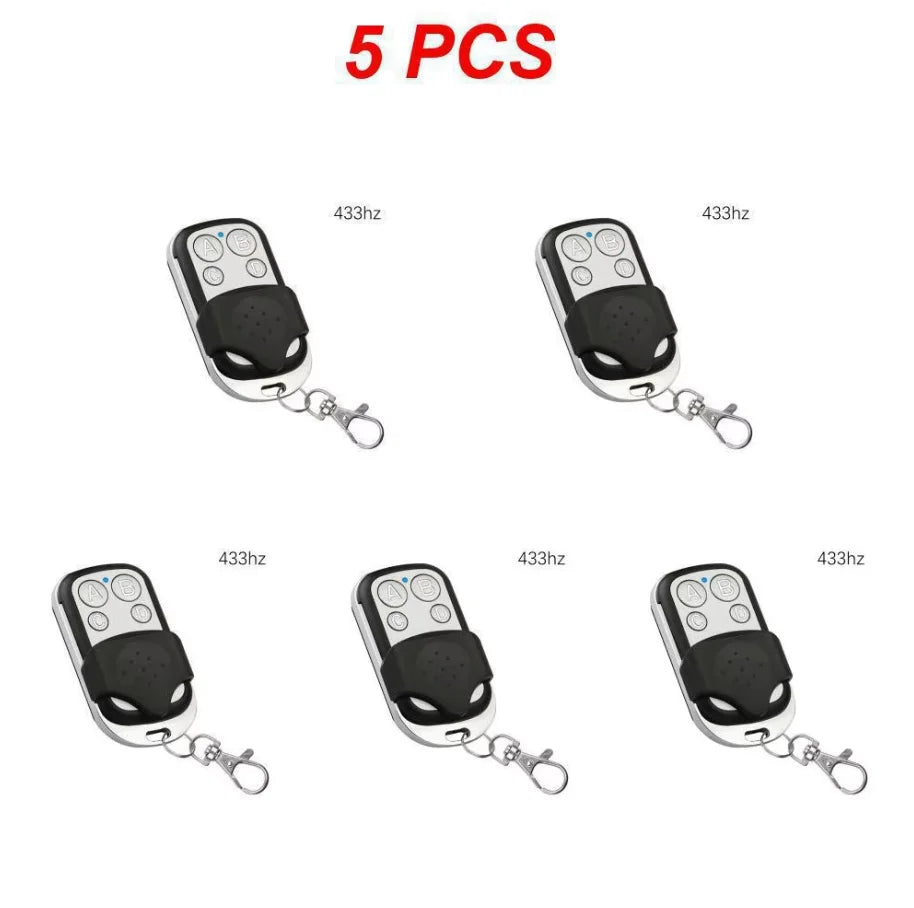 Remote Control 433MHz Car Key Garage Door Gate Opener Remote Control Duplicator Clone Cloning Code 4-Button Transmitter Oasis Select 5PCS ABCD