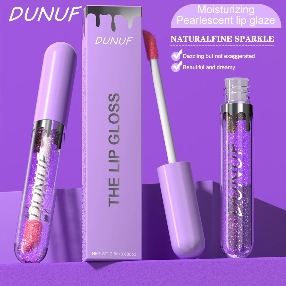 DUNUF Pearl Lip Gloss Moisturizing Lip Gloss Easy Color Lipstick Oasis Select