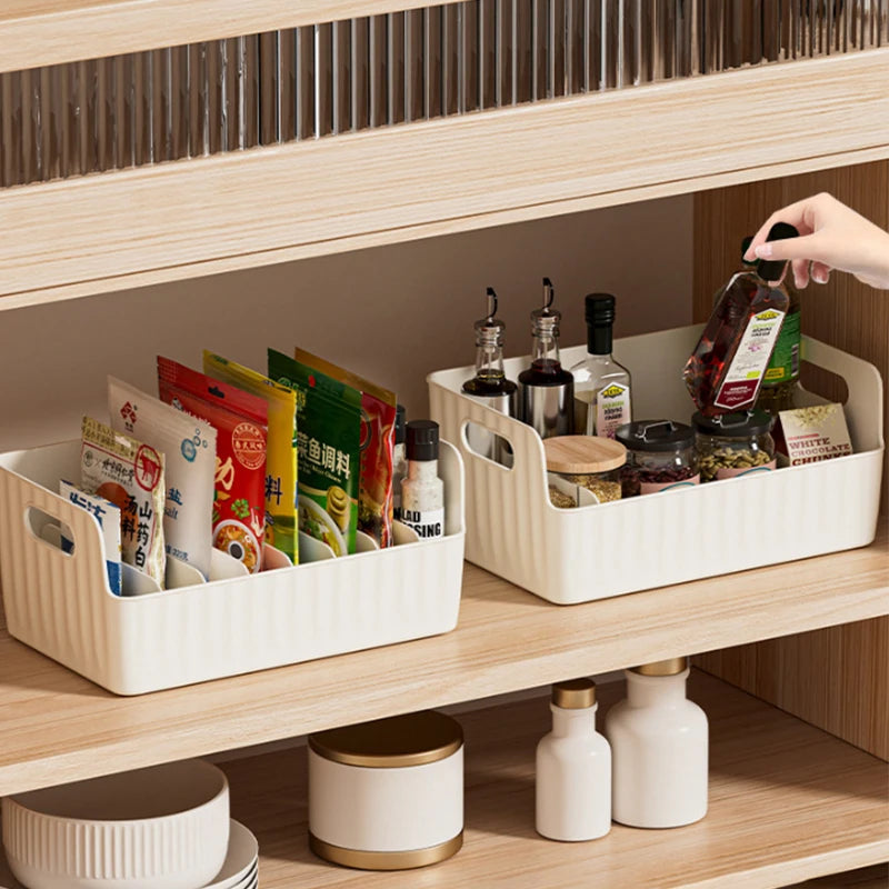 Storage Box With Partitions Refrigerator Organizer Bin Plastic Food Storage Organizer Tapes, Books, Seasoning Bags Storage Boxes Oasis Select