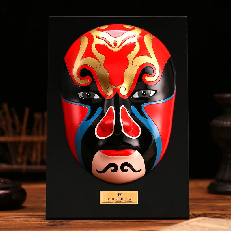 Restaurant Decoration Five Way God of Wealth Facial Decoration Pendant Sichuan Drama Chinese Style Wall Decoration Oasis Select Lu 28cm x 19cm