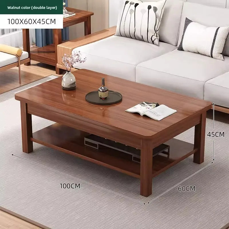 Coffee table new Chinese style living room rectangular solid wood leg tea table office tea table small apartment low table Oasis Select SCSHT-100x60
