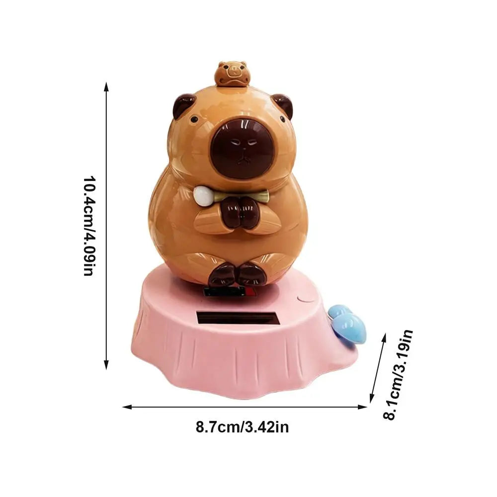 1PC Solar Powered Swinging Capybara Figurines Shaking Head Dashboard Dancing Figures Car Dashboard Decorative Ornaments ﻿ Oasis Select Purple