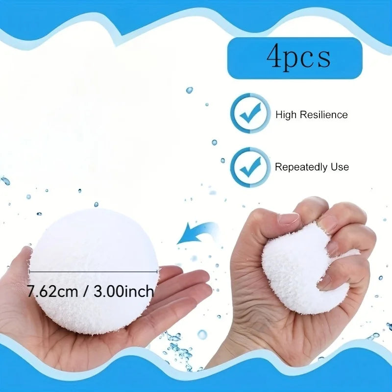 2/4Pcs Reusable 3-Inch Oil Absorbing Sponge Cleaning Balls, Pool Filter Sponges for Swimming Pools Tubs & Spa Water Cleaning Oasis Select