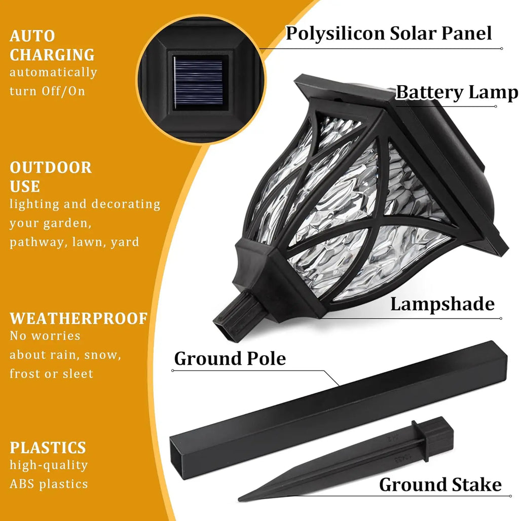 1-8PCS Solar Powered Outdoor Garden Lights Waterproof LED Stake Lamps for Automatic Yard Pathway and Lawn Lighting Oasis Select