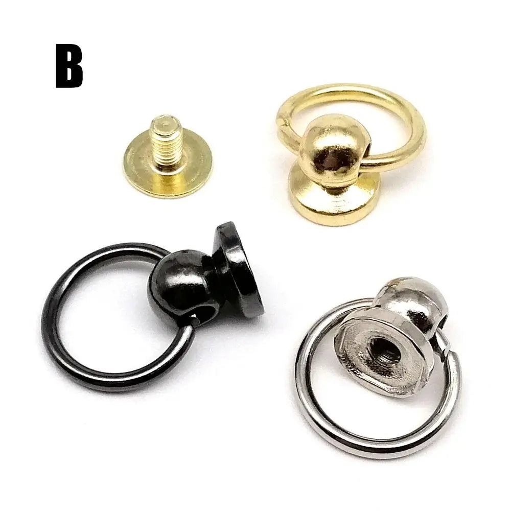 10pcs/pack Screwback Rivet Stud for Leather Bag Phone Case Accessory Ball Nail Metal Zinc-alloy with O Ring Screw Back Oasis Select