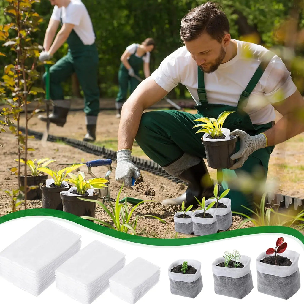 100-1000PCS Fabric Plant Seedling Bags for Vegetables Flowers Herbs and Plant Growth Eco Friendly Nursery Pots Gardening Bags Oasis Select