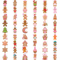 54pcs Christmas Temporary Tattoo Stickers – Gingerbread & Cupcake