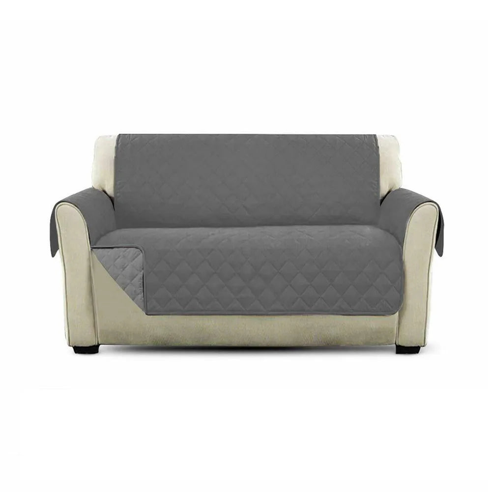 Reversible Quilted Sofa Cover 1/2/3 Seater | Non-Slip Slipcover Sofa Slipcover Oasis Select Gray 2-Seater Sofa