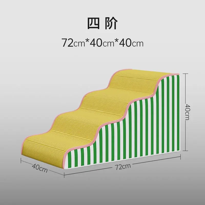 Ladder Dogs Pets Stripe Puppys Stairs Beside Sofa Bed Ramp Dog Supplies Protecting Pets Joint Slope Stairs for Elderly Dog Gifts Oasis Select Fourth step
