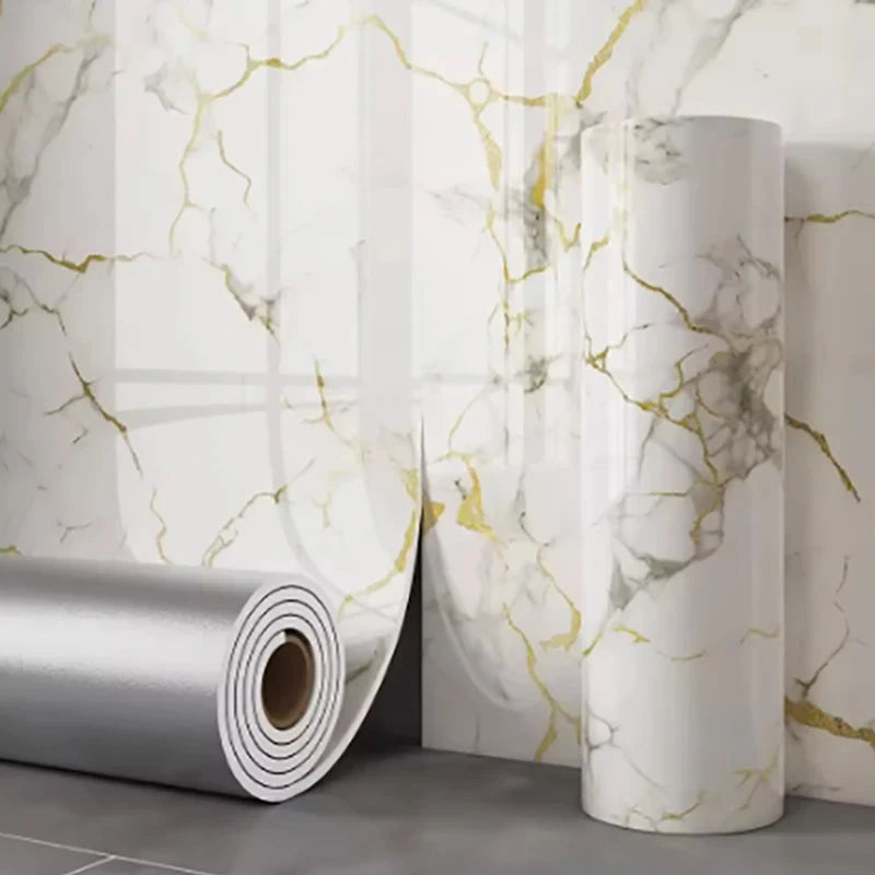 Imitation Ceramic Tile Self-Adhesive Wallpaper With Marble Pattern Thick Foam Waterproof Wall Sticker For Living Room Decoration Oasis Select tuopubaijin 40cmX3m