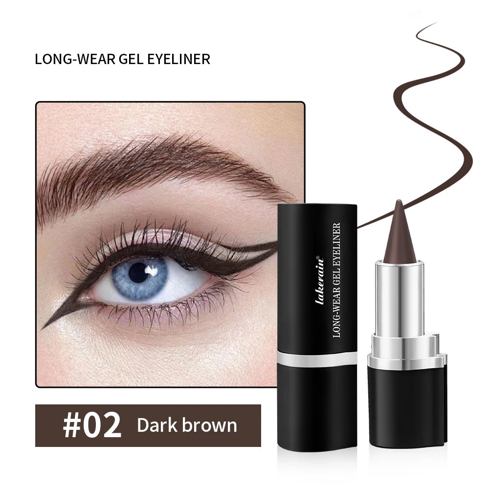 Eyeliner Creamy textureLong Lasting Waterproof Matte Black Silver Brown Eye Liner Pen Make Up For Women Cosmetic Oasis Select 2Dark Brown