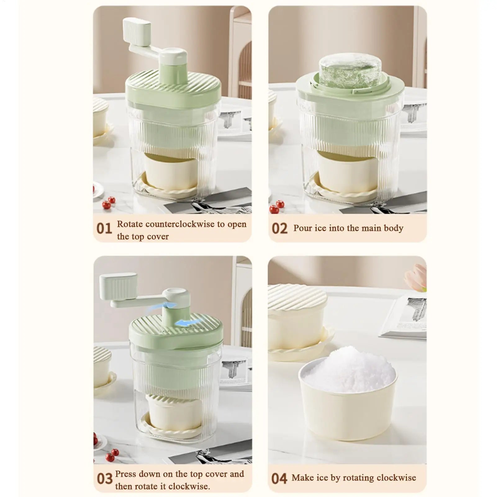 Shaved Ice Machine Snow Cone Machine Manual Portable Ice Crusher and Shaved Ice Machine for Home Kitchen and Picnic Ice tools Oasis Select