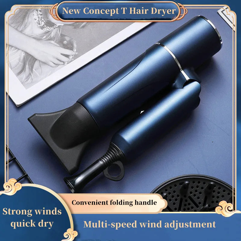 URGGU Folding T-Shape Hair Dryer 900W – 3-Speed Hot & Cold