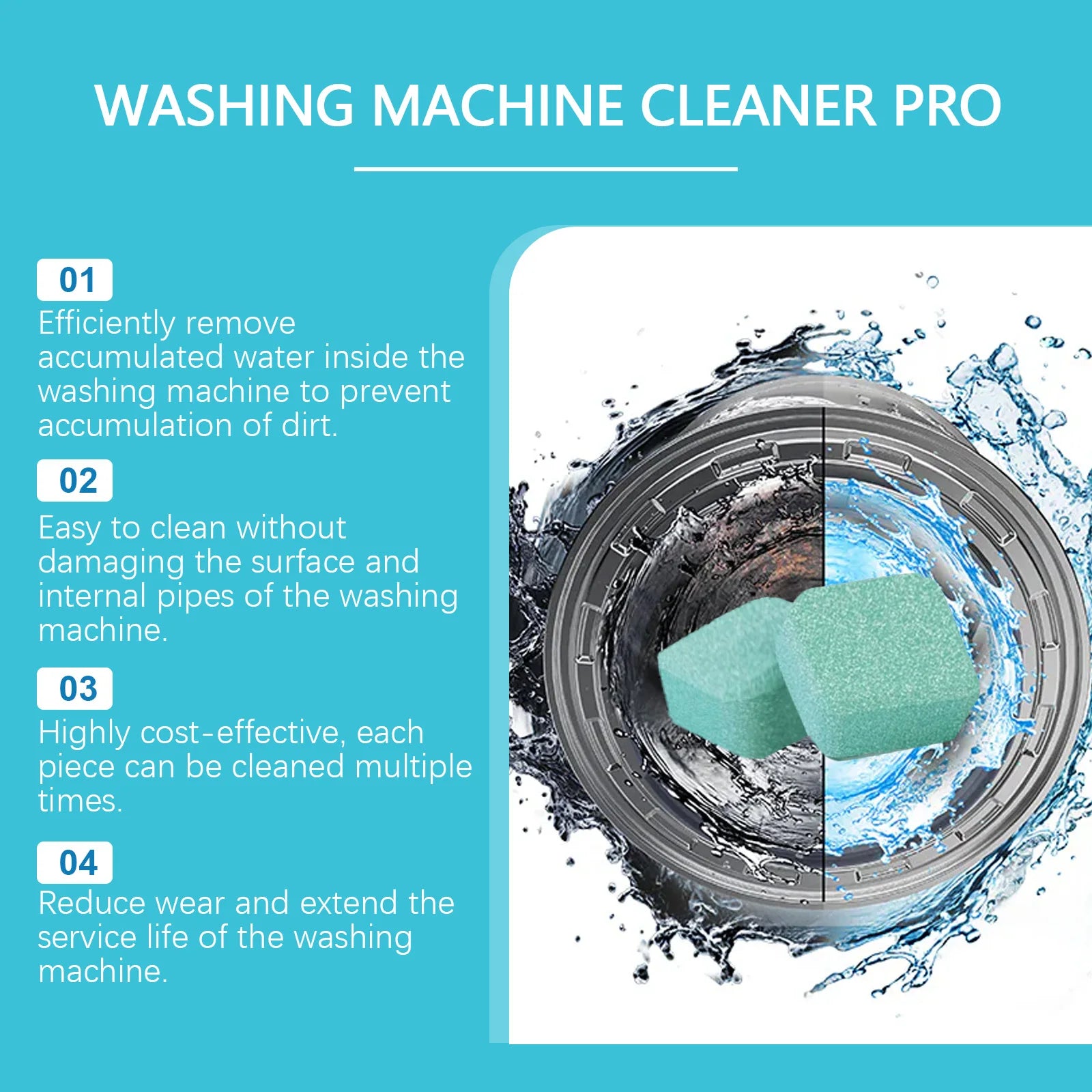 Washing Machine Cleaner for Pet Owners Eliminating Pet Odors Remove Pet Hair Cleaning Washing Machine Slots Cleaning Agent 12PCS Oasis Select