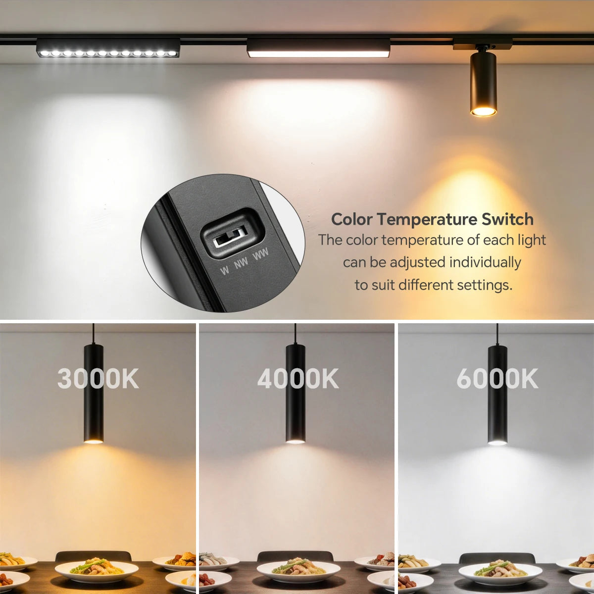 LED Magnetic Track Light Rail Spotlight Lamp Dimmable Ultra Thin Indoor Surface Mounted Lighting Wall Celing Light Rail-8mm Oasis Select