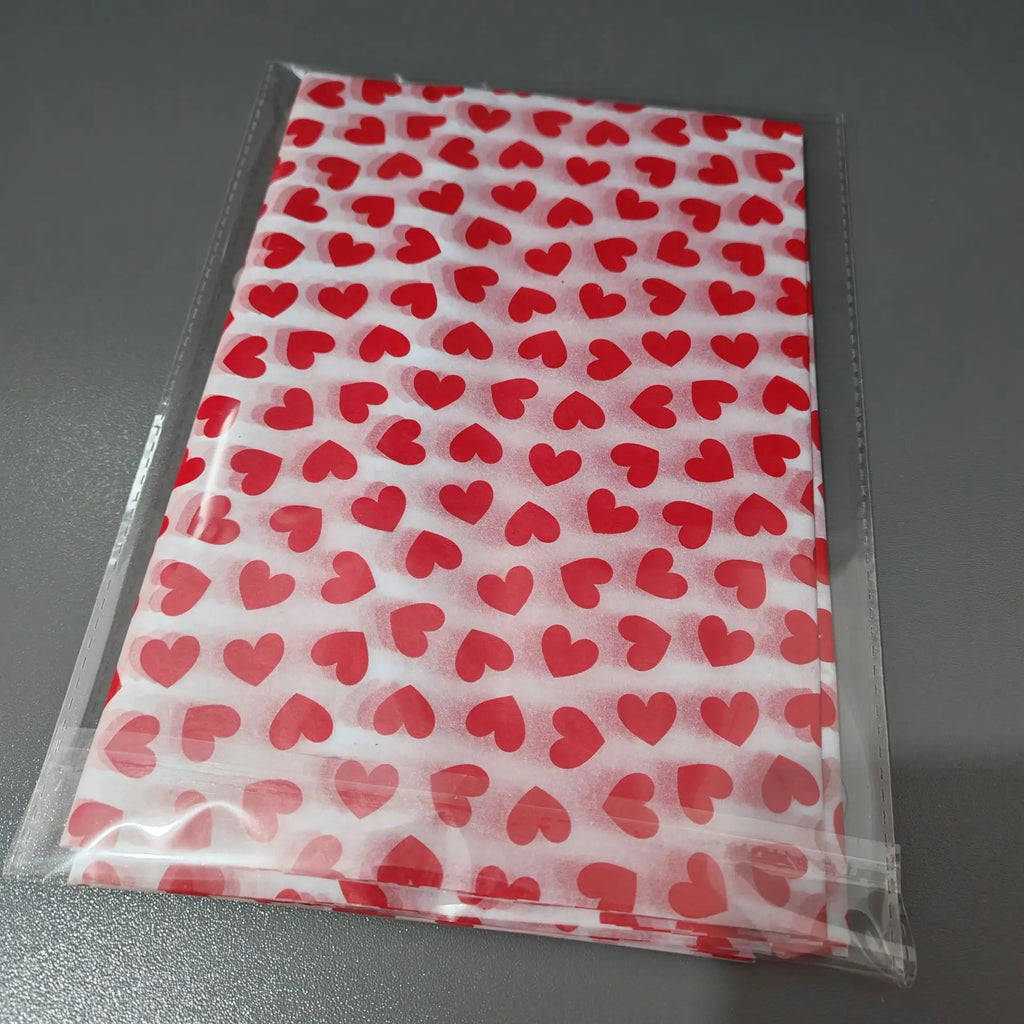 20 Sheets Valentine's Day Tissue Paper Red Love Heart Gift Wrapping Paper Birthday Decor Bridal Shower Party Supplies 50X35 Cm Oasis Select