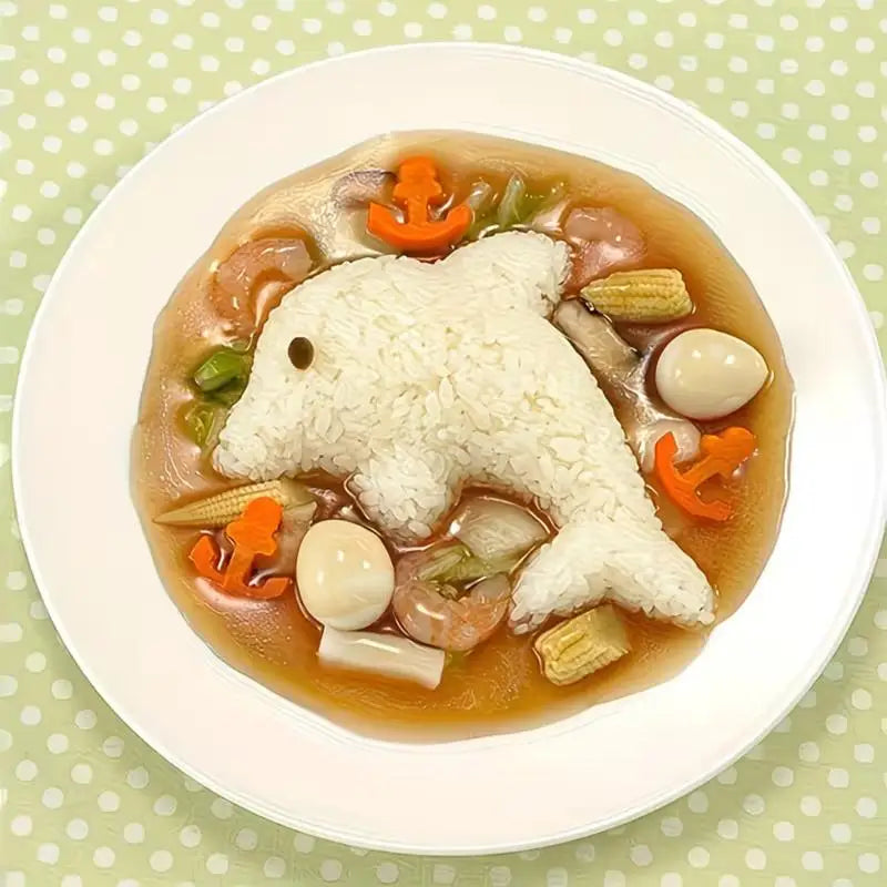 4Pcs Animal Sushi Maker Molds Rabbit Dolphin Shape, DIY Veggie Roll Forming Tool for Home Kitchen Bento Oasis Select