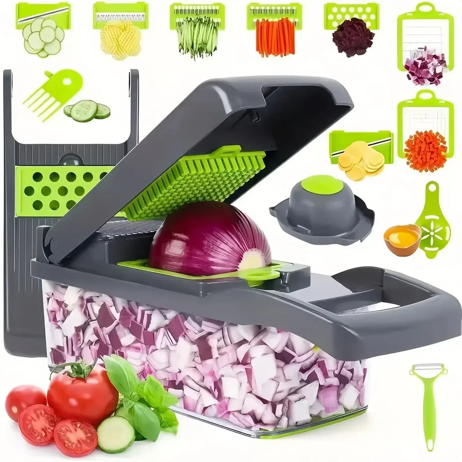 16-in-1 Vegetable Chopper Slicer & Dicer with Container