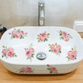 Floral Bathroom Stickers – Waterproof Removable PVC Decals