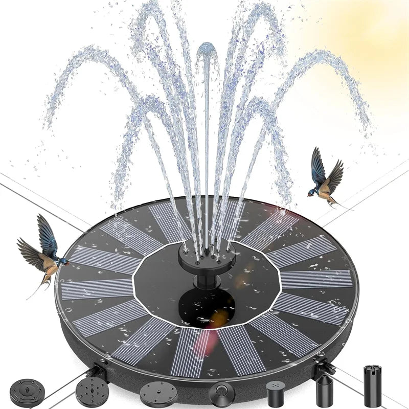 Solar Water Fountain Pool Pond Waterfall Fountain Garden Decoration Outdoor Bird Bath Solar Powered Floating Water Pump Oasis Select Default Title